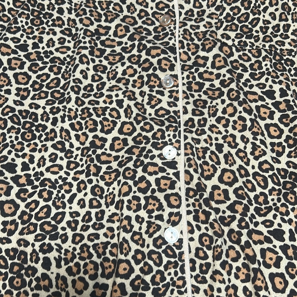 Jones New York Leopard Print Pajama Set - Brown Black Cream - Picture 2 of 5